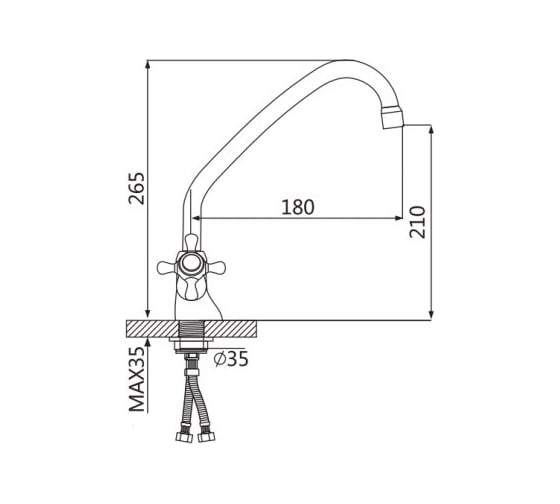 Кухонный смеситель OUTE T5013BA-5