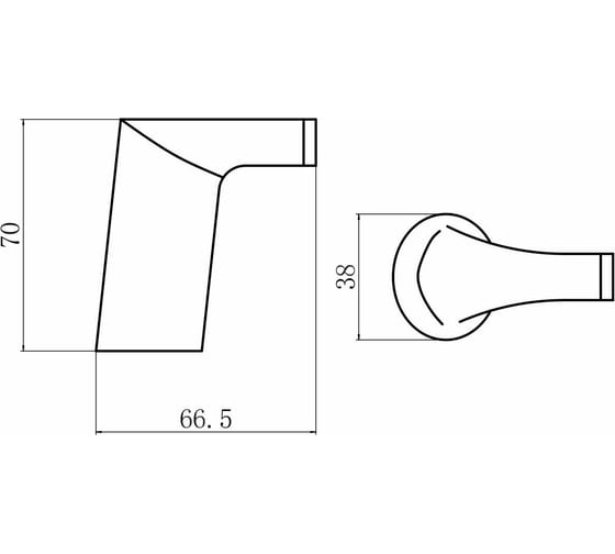 Настенный крючок FASHUN одинарный, L=70 мм, H=67 мм A1805-1-7