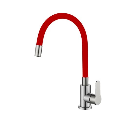 Кухонный смеситель OUTE с гибким изливом, красный T40193B-8