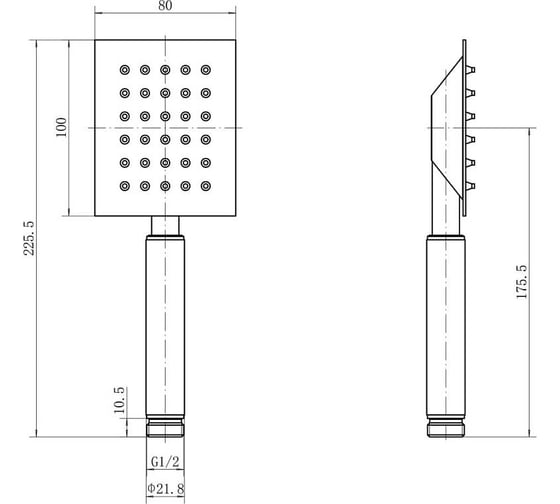 Ручная лейка FASHUN A005 квадрат 100x80 мм сатин, SUS304 00-00000878