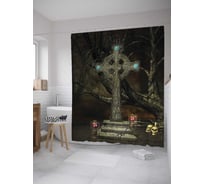 Штора (занавеска) для ванной JoyArty "Жуткий лес" из сатена, 180х200 см с крючками, sc_10481
