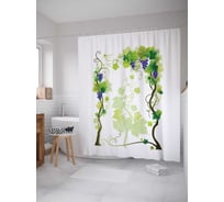 Штора (занавеска) для ванной JoyArty "Виноградник" из сатена, 180х200 см с крючками, sc_105973