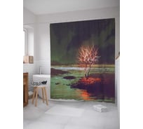 Штора (занавеска) для ванной JoyArty "Болотное древо" из сатена, 180х200 см с крючками, sc_14952