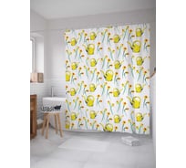 Штора (занавеска) для ванной JoyArty "Яркие поливалки" из сатена, 180х200 см с крючками, sc_16661
