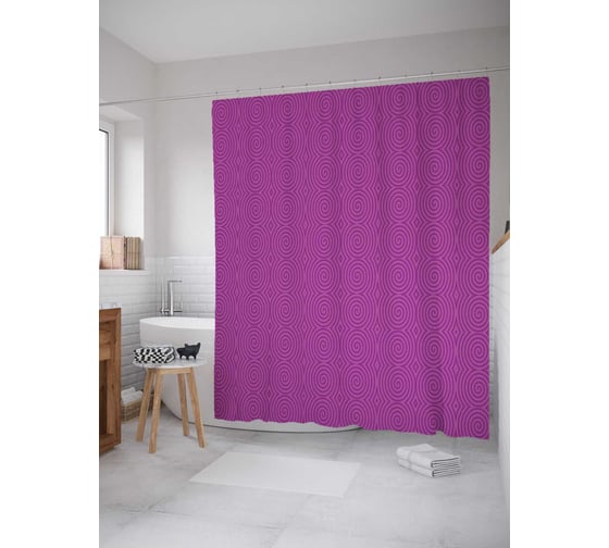 Штора (занавеска) для ванной JoyArty "Спиральная поверхность" из сатена, 180х200 см с крючками, sc_22129