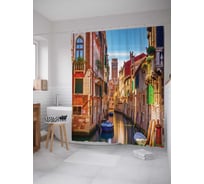 Штора (занавеска) для ванной JoyArty "Утро в Венеции" из сатена, 180х200 см с крючками, sc_13651
