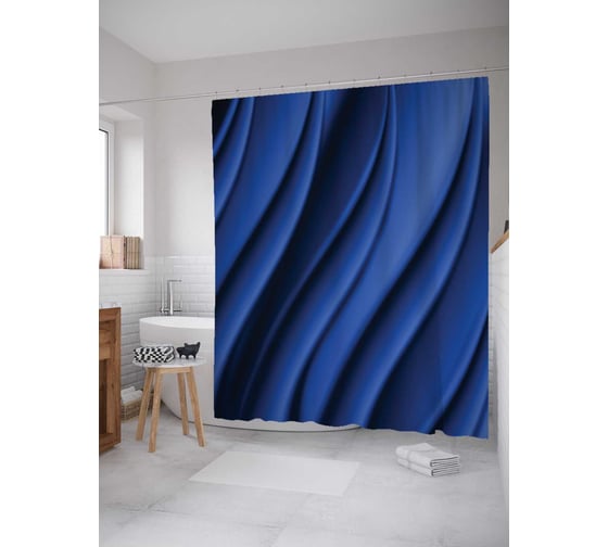 Штора (занавеска) для ванной JoyArty "Почувствуй форму" из сатена, 180х200 см с крючками, sc_23128 1