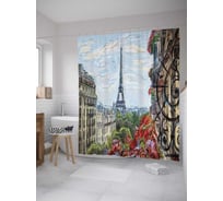 Штора (занавеска) для ванной JoyArty "Шикарный вид" из сатена, 180х200 см с крючками, sc_10519