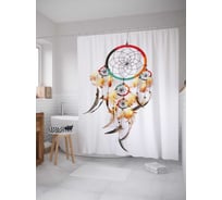 Штора (занавеска) для ванной JoyArty "Таинственный ловец снов" из сатена, 180х200 см с крючками, sc_13922