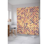 Штора (занавеска) для ванной JoyArty "Цветной симметрический узор" из сатена, 180х200 см с крючками, sc_17140