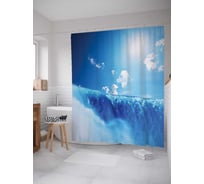 Штора (занавеска) для ванной JoyArty "В центре волны" из сатена, 180х200 см с крючками, sc_13894
