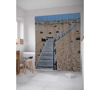 Штора (занавеска) для ванной JoyArty "Бесконечная пустынная дорога" из сатена, 180х200 см с крючками, sc_16122