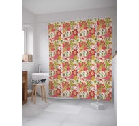 Штора (занавеска) для ванной JoyArty "Феерия из красок и цветов" из сатена, 180х200 см с крючками, sc_16930