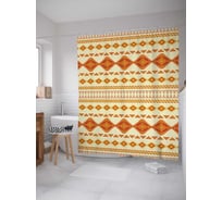 Штора (занавеска) для ванной JoyArty "Классический орнамент" из сатена, 180х200 см с крючками, sc_13926