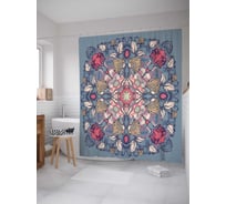 Штора (занавеска) для ванной JoyArty "Цветочная страна" из сатена, 180х200 см с крючками, sc_16051