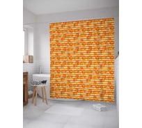 Штора (занавеска) для ванной JoyArty "Украшенные полосы" из сатена, 180х200 см с крючками, sc_22975