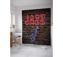 Штора (занавеска) для ванной JoyArty "Джаз для людей" из сатена, 180х200 см с крючками, sc_14237