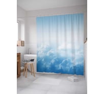 Штора (занавеска) для ванной JoyArty "Облачное море" из сатена, 180х200 см с крючками, sc_16568