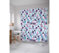 Штора (занавеска) для ванной JoyArty "Треугольное формирование" из сатена, 180х200 см с крючками, sc_11588