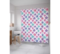 Штора (занавеска) для ванной JoyArty "Звездный фон" из сатена, 180х200 см с крючками, sc_17939