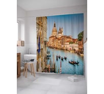 Штора (занавеска) для ванной JoyArty "Речное такси" из сатена, 180х200 см с крючками, sc_10549