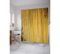Штора (занавеска) для ванной JoyArty "Бамбуковые стебли" из сатена, 180х200 см с крючками, sc_13721