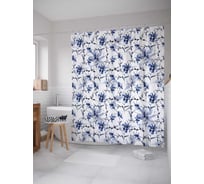 Штора (занавеска) для ванной JoyArty "Переплет цветов" из сатена, 180х200 см с крючками, sc_19965