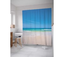 Штора (занавеска) для ванной JoyArty "Волна поет" из сатена, 180х200 см с крючками, sc_13962