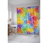 Штора (занавеска) для ванной JoyArty "Радужное марево" из сатена, 180х200 см с крючками, sc_16972