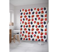 Штора (занавеска) для ванной JoyArty "Полезные ягоды" из сатена, 180х200 см с крючками, sc_17961