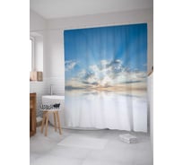 Штора (занавеска) для ванной JoyArty "Облачная мечта" из сатена, 180х200 см с крючками, sc_16567