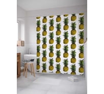 Штора (занавеска) для ванной JoyArty "Тропическая нежность" из сатена, 180х200 см с крючками, sc_10560