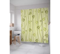 Штора (занавеска) для ванной JoyArty "Весенние лианы" из сатена, 180х200 см с крючками, sc_13277