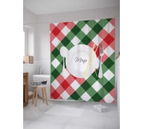 Штора (занавеска) для ванной JoyArty "Домашнее меню" из сатена, 180х200 см с крючками, sc_105972