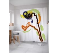 Штора (занавеска) для ванной JoyArty "Солнечный баскетбол" из сатена, 180х200 см с крючками, sc_16529