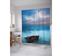 Штора (занавеска) для ванной JoyArty "Туманное море" из сатена, 180х200 см с крючками, sc_16325