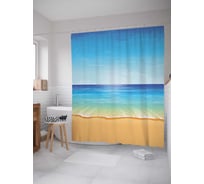 Штора (занавеска) для ванной JoyArty "Море зовет" из сатена, 180х200 см с крючками, sc_13960
