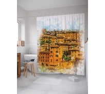 Штора (занавеска) для ванной JoyArty "Старый город" из сатена, 180х200 см с крючками, sc_14590