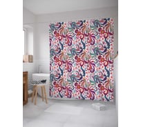 Штора (занавеска) для ванной JoyArty "Почувствуй красочность" из сатена, 180х200 см с крючками, sc_17947