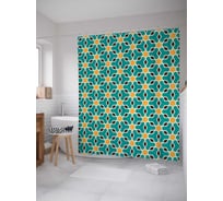 Штора (занавеска) для ванной JoyArty "Звездный лабиринт" из сатена, 180х200 см с крючками, sc_15396