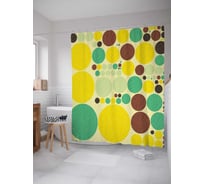 Штора (занавеска) для ванной JoyArty "Уникальные круги" из сатена, 180х200 см с крючками, sc_16383