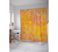 Штора (занавеска) для ванной JoyArty "Пламенные фигуры" из сатена, 180х200 см с крючками, sc_21404