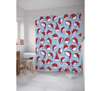 Штора (занавеска) для ванной JoyArty "Праздничные уборы" из сатена, 180х200 см с крючками, sc_20319