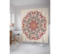 Штора (занавеска) для ванной JoyArty "Ирландские цветы" из сатена, 180х200 см с крючками, sc_16052