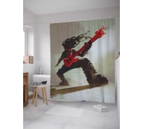 Штора (занавеска) для ванной JoyArty "Демонический гитарист" из сатена, 180х200 см с крючками, sc_23070