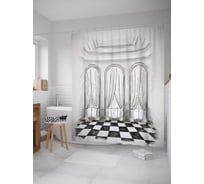 Штора (занавеска) для ванной JoyArty "Красивый зал" из сатена, 180х200 см с крючками, sc_10995