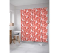 Штора (занавеска) для ванной JoyArty "Иллюзия с перьями" из сатена, 180х200 см с крючками, sc_20459