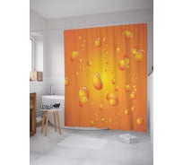 Штора (занавеска) для ванной JoyArty "Воздушные пузыри" из сатена, 180х200 см с крючками, sc_13477