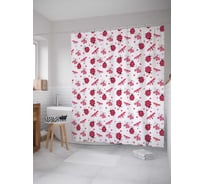 Штора (занавеска) для ванной JoyArty "Танец насекомых" из сатена, 180х200 см с крючками, sc_16749