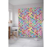 Штора (занавеска) для ванной JoyArty "Элементы красок" из сатена, 180х200 см с крючками, sc_11581